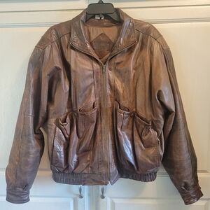 Vintage Chia Brown Leather Jacket